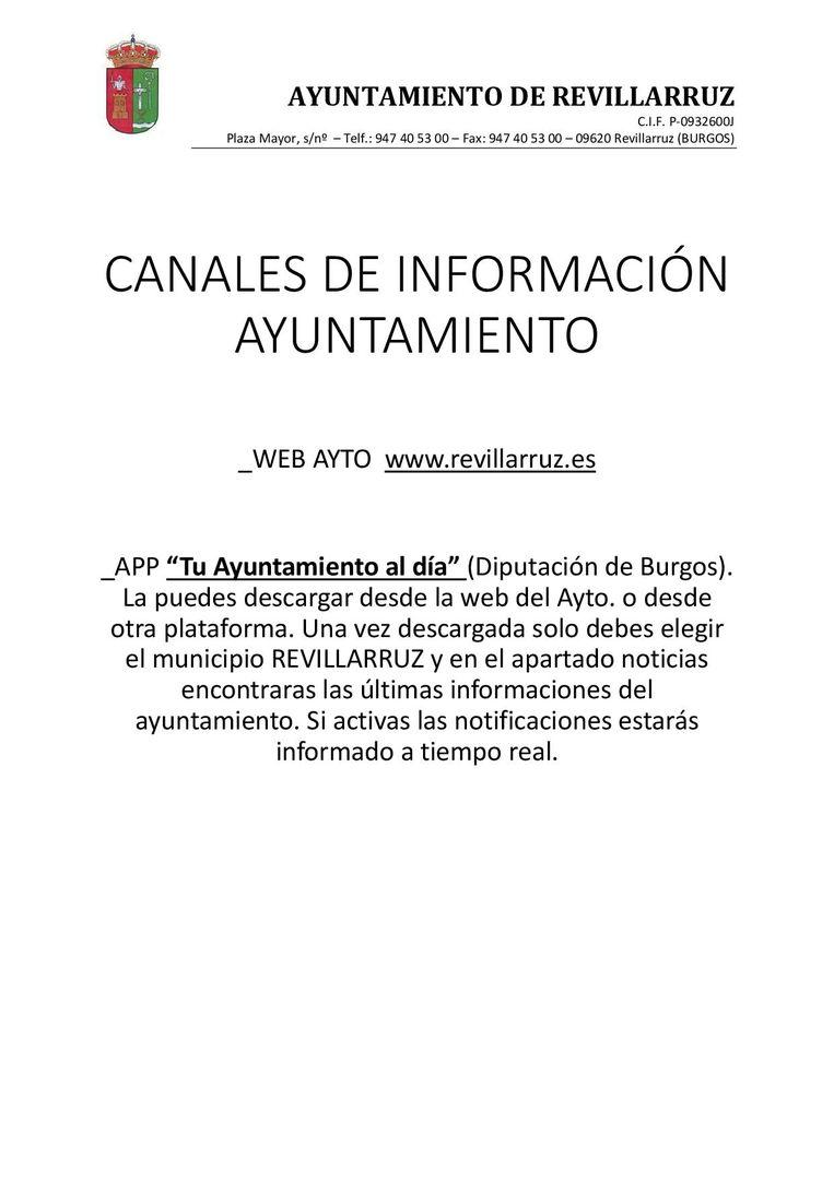 Canales de infomación